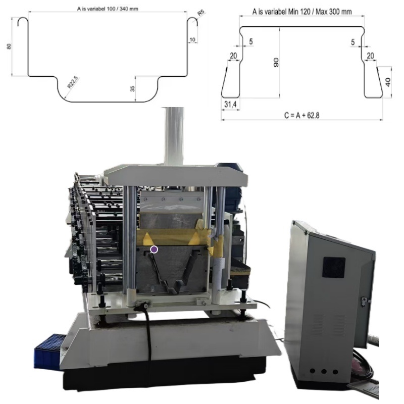 Portable Gutter Roll Forming Machine with 500mm Feeding Width and 8-15m/min Production Capacity for Various Growing Methods