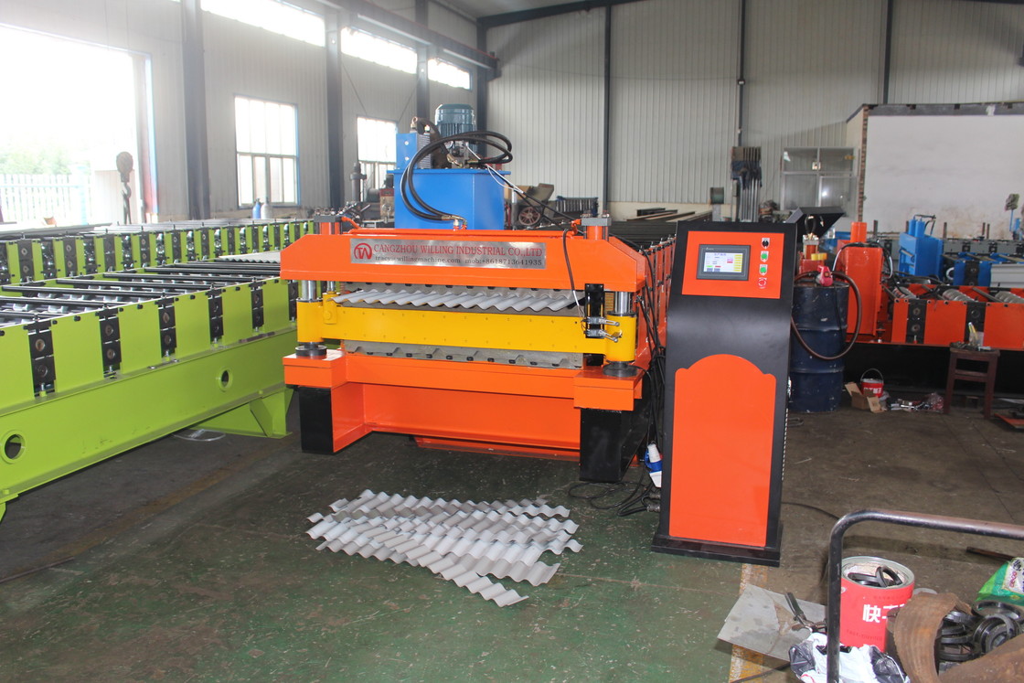 High Speed Trapezoidal and glazed Double Layer Roof sheet roofing tile Forming Machine